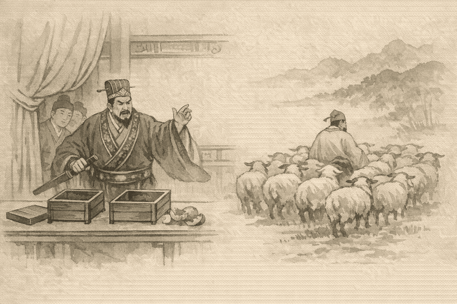 黄大仙第46签《左慈戏曹操》典故配图