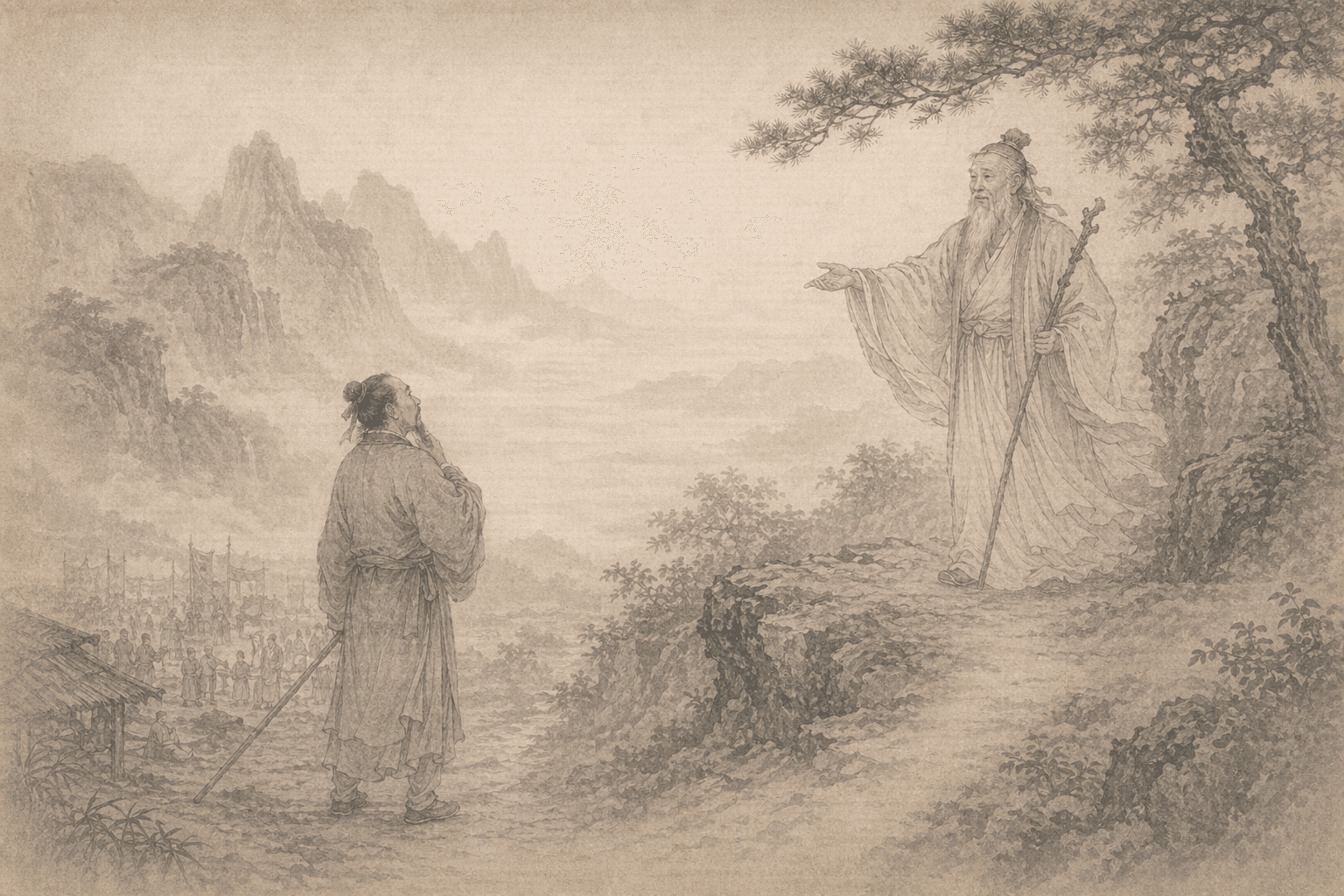 黃大仙第83簽《赤松子招隱》典故配圖